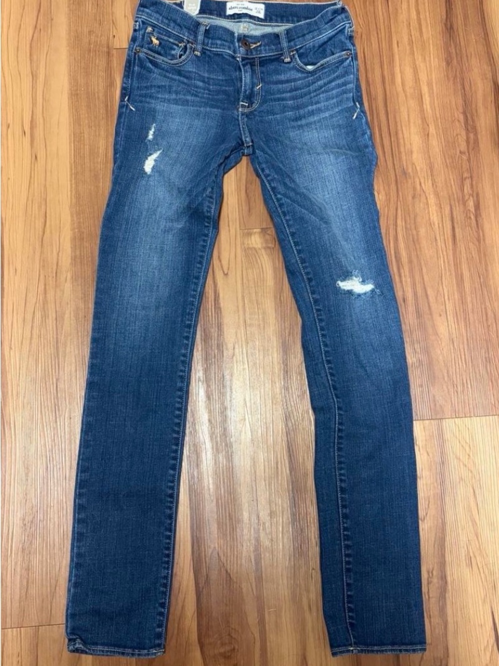 Abercrombie & Fitch Dark Blue Skinny Ripped Jeans